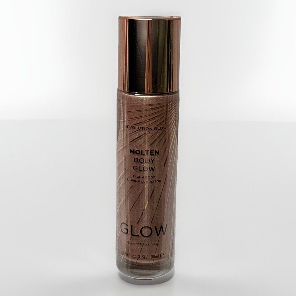 Face Body Molten Tan Sheen Glow Rose Gold Liquid Illuminator 3.38oz Revolution